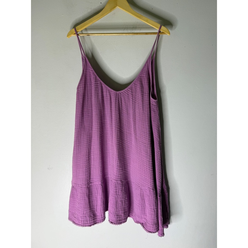 9 seed purple sleeveless cotton gauze mini dress one size beach Resort